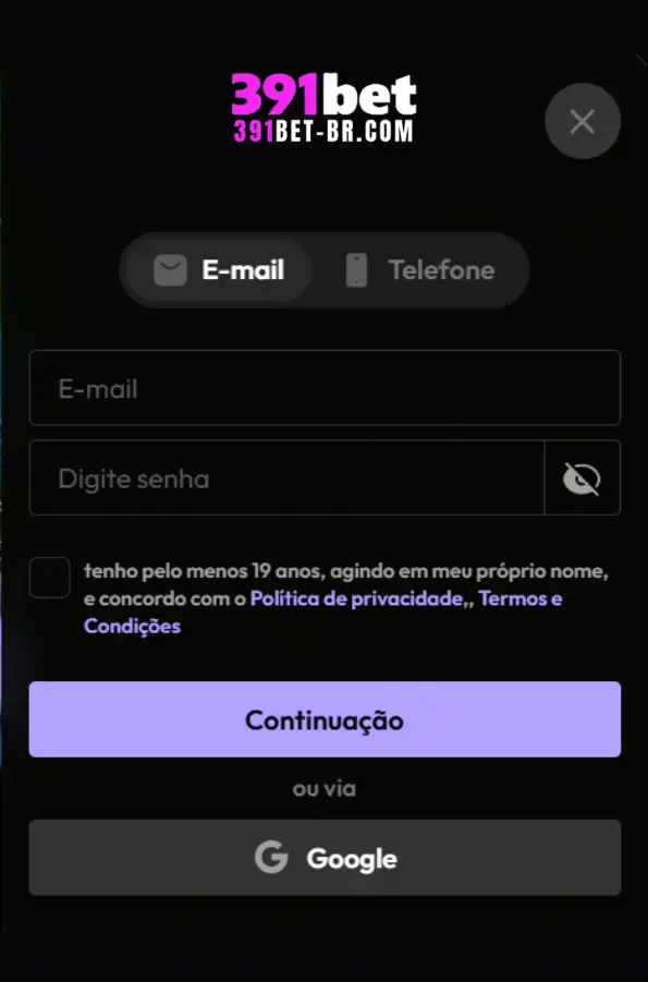 391BET Cassino registro